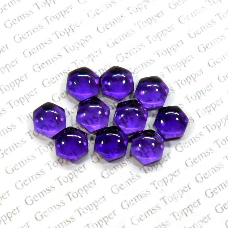 Amethyst 10x10 mm Hexagon Cabochon